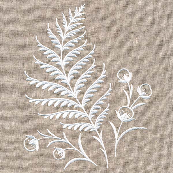 Fern and Berries Accent (Whitework) - Image 2
