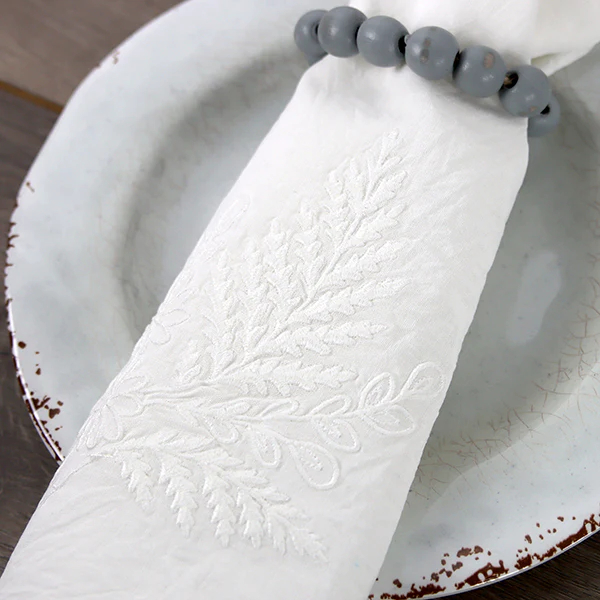 Fern and Flowers Accent (Whitework) - Image 6