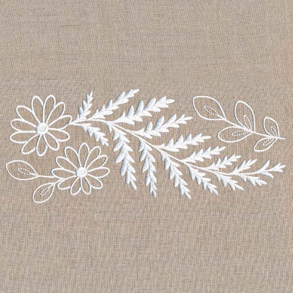 Fern and Flowers Border (Whitework) - Image 2