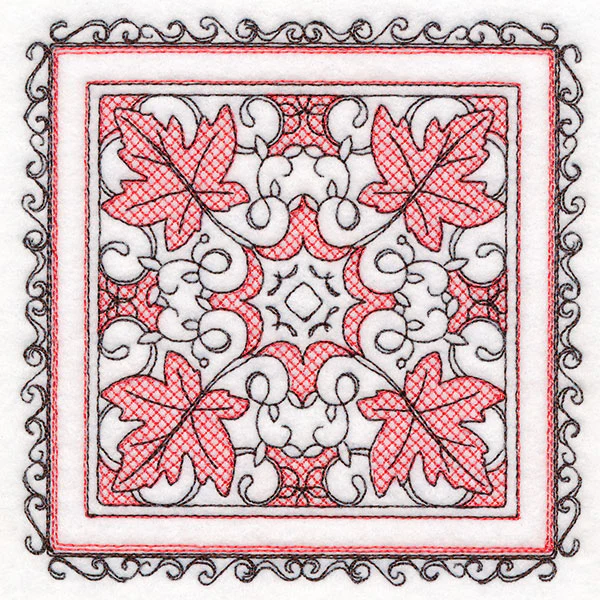 Festive Fall Maple Leaves Kaleidoscope (Trapunto) - Image 7