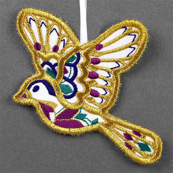 Festive & Fancy Bird Ornament (In-the-Hoop) - Image 2