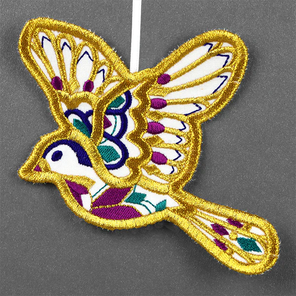 Festive & Fancy Bird Ornament (In-the-Hoop) - Image 3