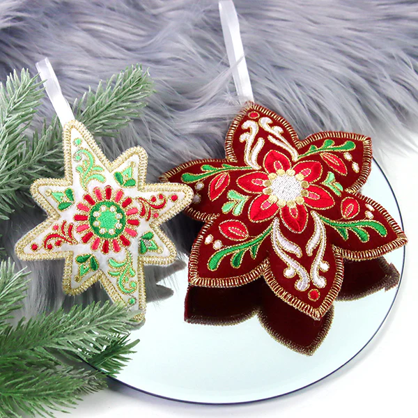 Festive Filigree Christmas Ornament - Poinsettia (In-the-Hoop) - Image 6