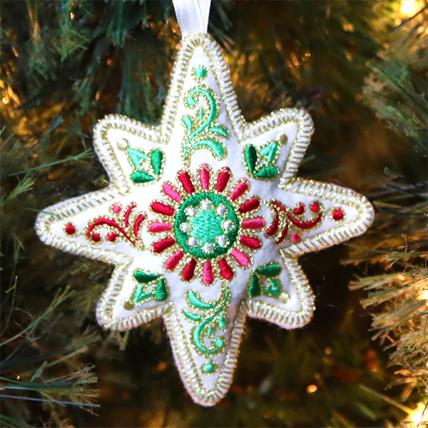 Festive Filigree Christmas Ornament - Star (In-the-Hoop) - Image 2
