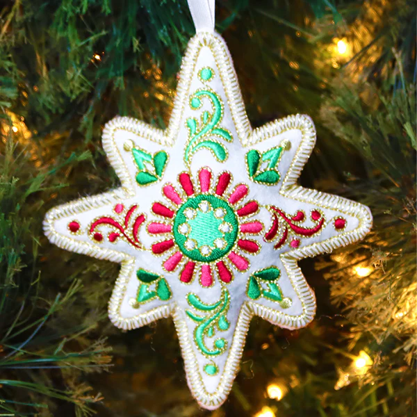 Festive Filigree Christmas Ornament - Star (In-the-Hoop) - Image 4