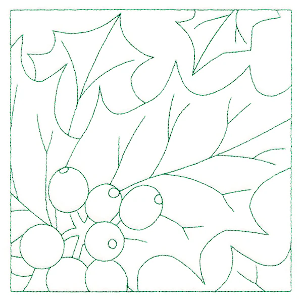 Festive Florals Quilting - Holly and Berries (Double Run) - Image 3