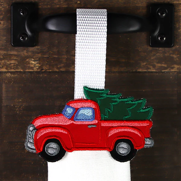 Festive Retro Truck Towel Topper (In-the-Hoop) - Image 3