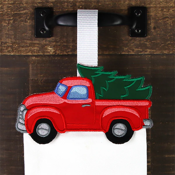 Festive Retro Truck Towel Topper (In-the-Hoop) - Image 5