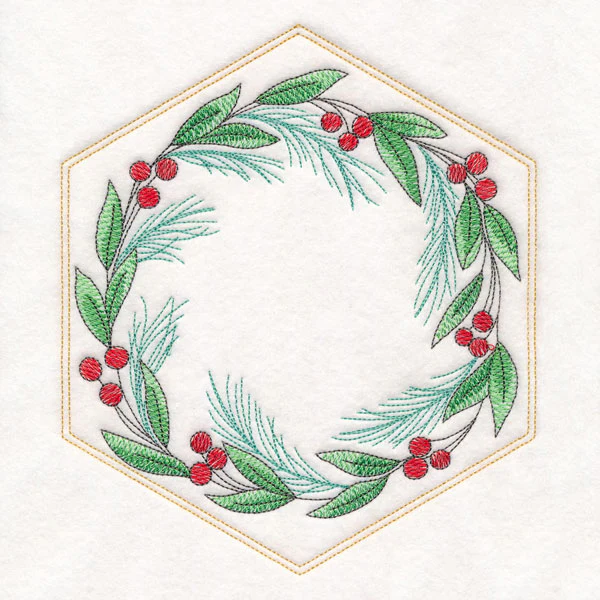 Festive Stitches Quilt Hexagon - Botanicals - Image 4
