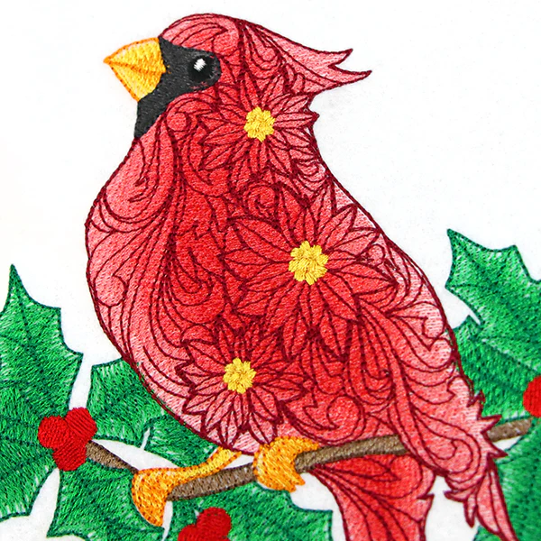 Filigree Cardinal on Holly - Image 4