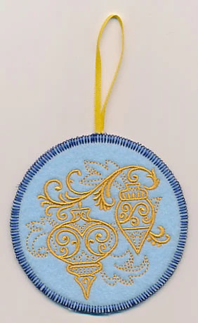 Filigree Christmas Ornament (Goldwork) (In-the-Hoop)