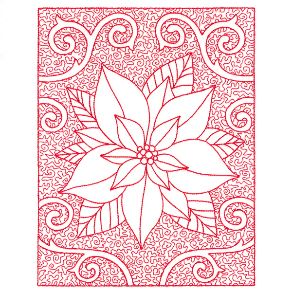 Filigree Christmas Poinsettia (Trapunto) - Image 10