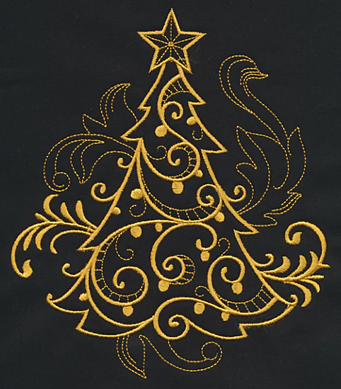 Filigree Christmas Tree (Goldwork) - Image 2