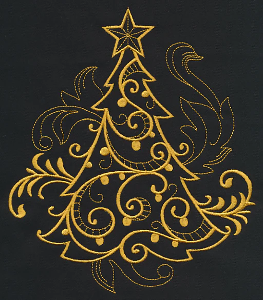 Filigree Christmas Tree (Goldwork) - Image 6