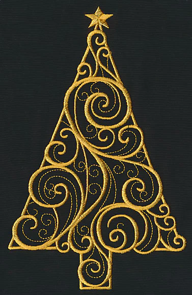 Filigree Christmas Tree (Goldwork) - Image 3