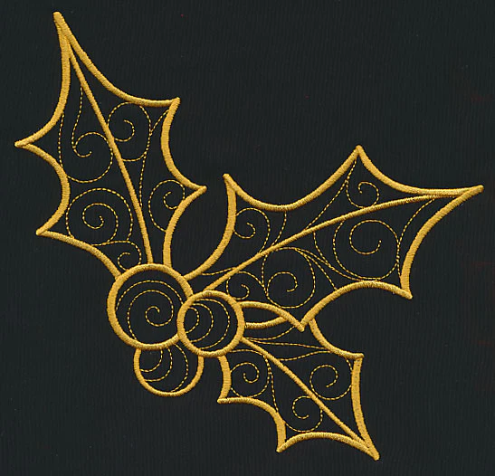 Filigree Holly and Berries (Goldwork) - Image 2