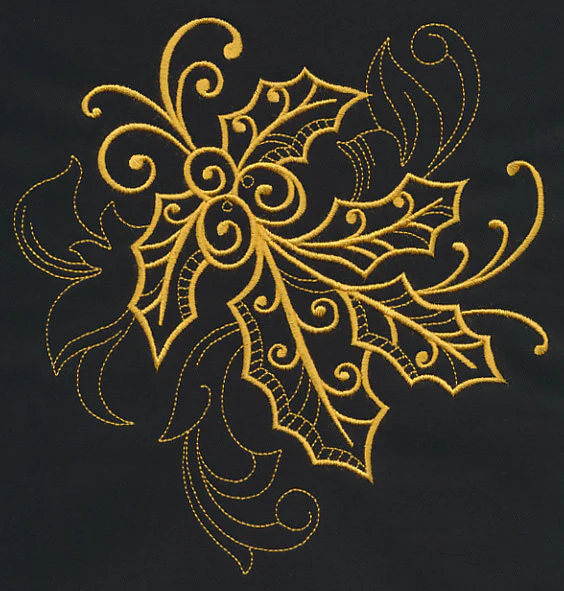 Filigree Holly (Goldwork) - Image 6