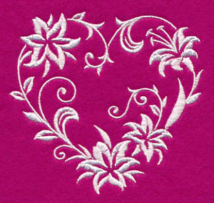 Filigree Lily Heart (Whitework) - Image 5