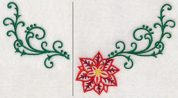 Filigree Poinsettia Neckline (V-Neck) (Split) - Image 2