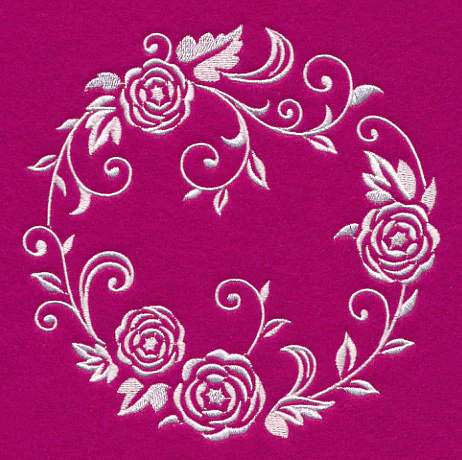 Filigree Rose Wreath (Whitework) - Image 3