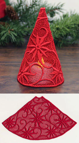 Filigree Tree with Poinsettias (Lace) - Image 3