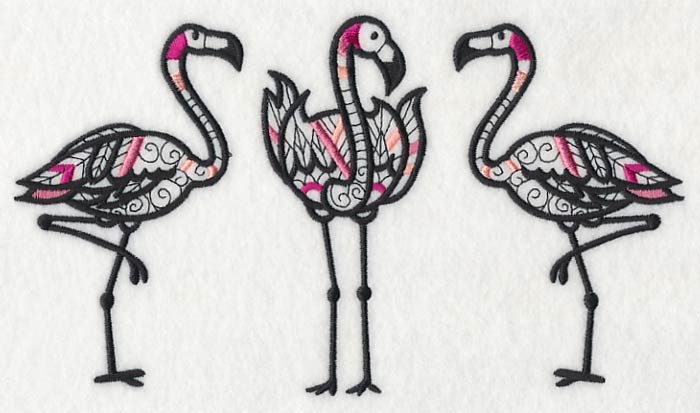 Flamingo Trio (Blackwork) - Image 2
