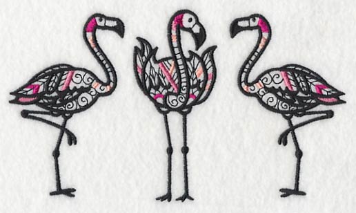 Flamingo Trio (Blackwork) - Image 4
