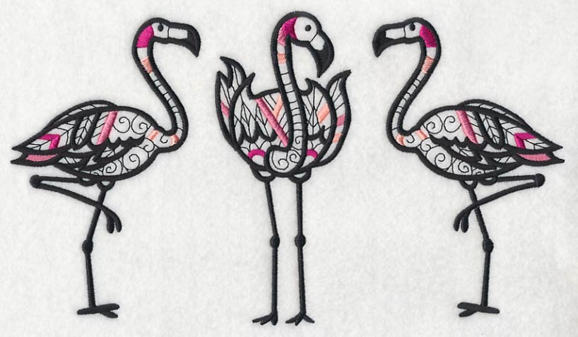 Flamingo Trio (Blackwork) - Image 5