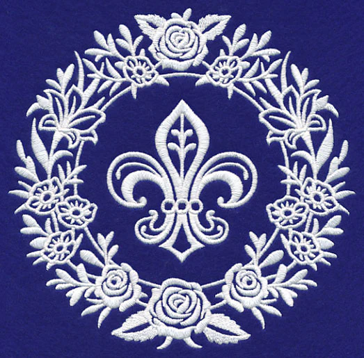 Fleur De Lis Medallion (Whitework) - Image 2
