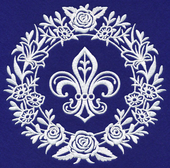 Fleur De Lis Medallion (Whitework) - Image 5
