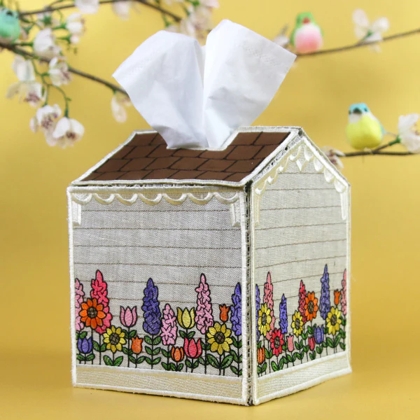 Floral Birdhouse Tissue Box (In-the-Hoop) - Image 2