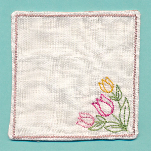 Floral Coaster - Tulips (In-the-Hoop) - Image 3