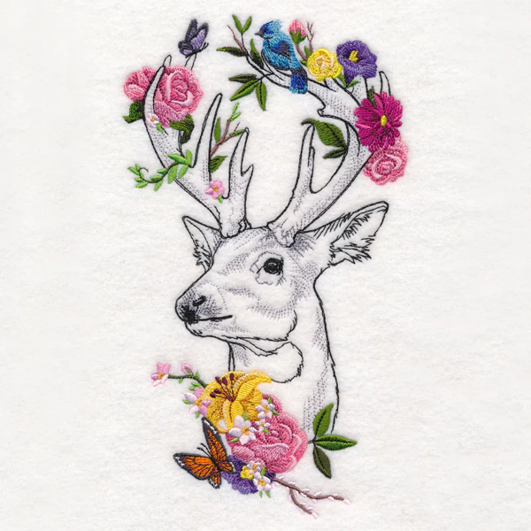 Floral Deer Portrait - Image 2