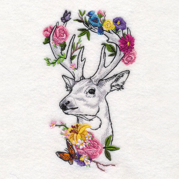 Floral Deer Portrait - Image 4