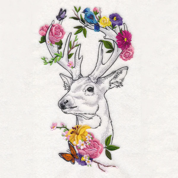 Floral Deer Portrait - Image 5