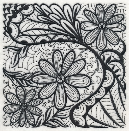 Floral Elegance (Blackwork) - Image 2