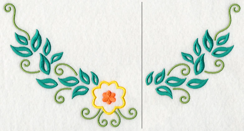 Floral Fashion Neckline (V-Neck) (Split)