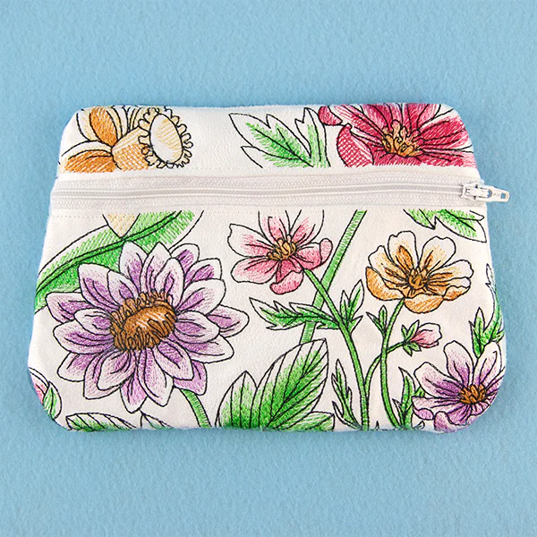 Floral Flair Zipper Pouch (In-the-Hoop) - Image 3