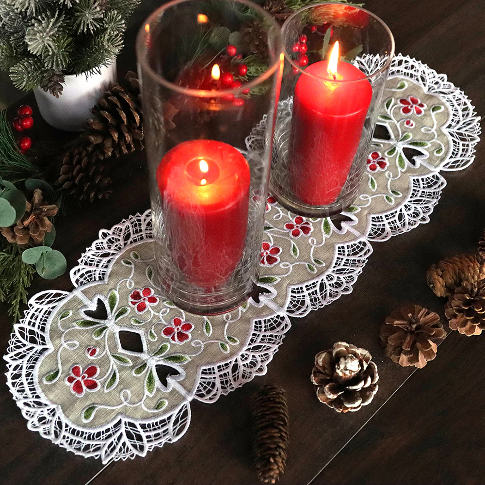 Floral Lace Edge Table Runner (In-the-Hoop) - Image 3