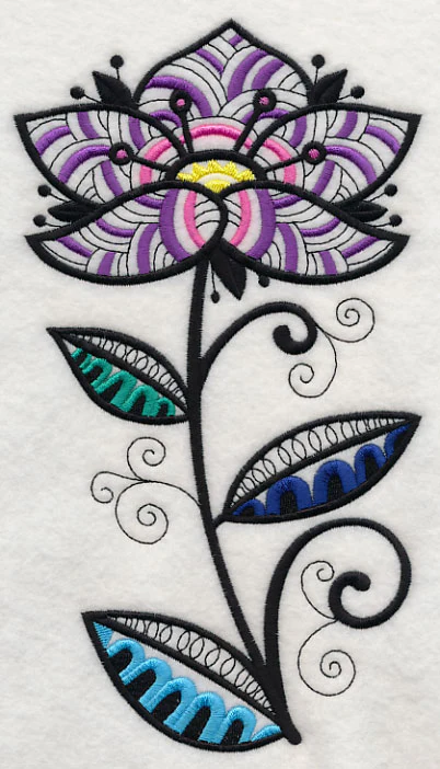 Floral Radiance (Blackwork) - Image 2