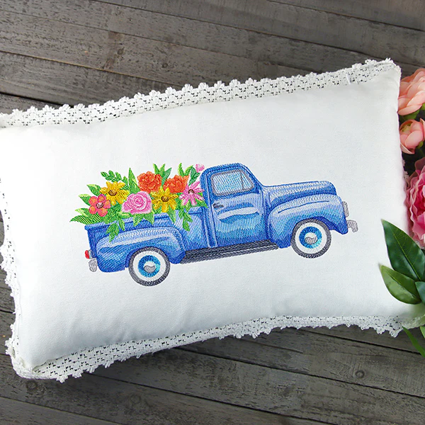Floral Retro Truck in Watercolor - Image 2