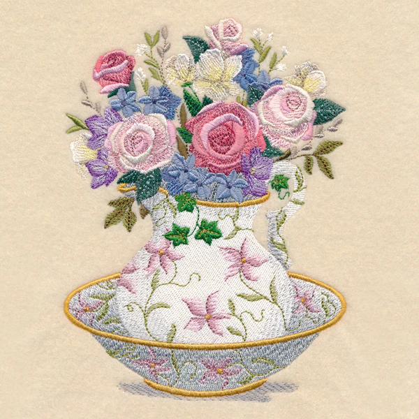 Floral Wash Basin and Pitcher - Image 3