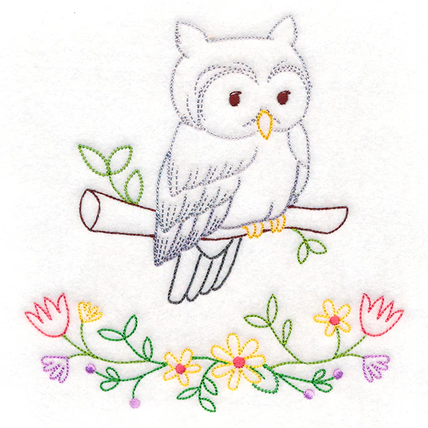 Floral Woodland Friends - Owl (Vintage)