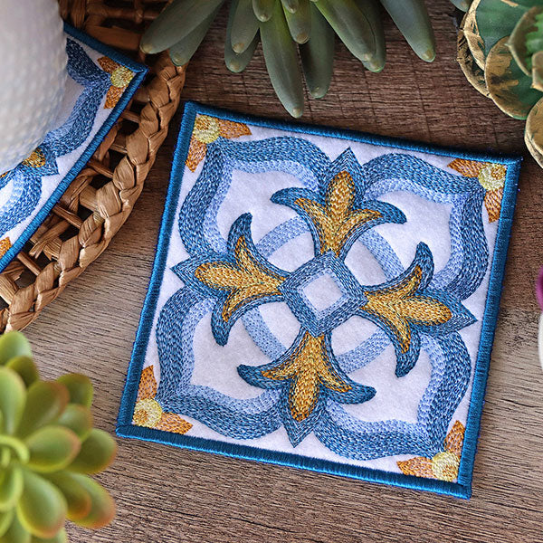 Flourishing Color Theory Square Coaster (In-the-Hoop) - Image 2