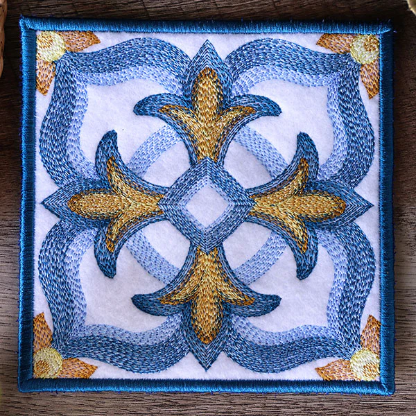 Flourishing Color Theory Square Coaster (In-the-Hoop) - Image 5