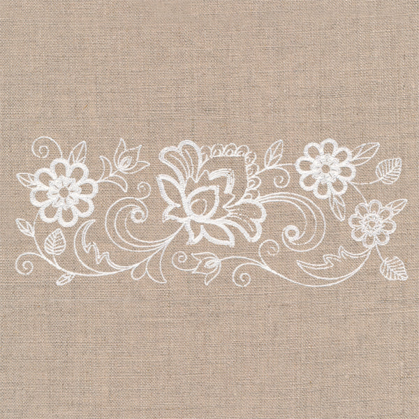 Flourishing Floral Border (Whitework) - Image 2