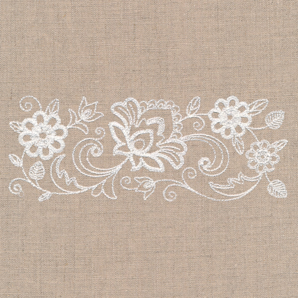 Flourishing Floral Border (Whitework) - Image 4