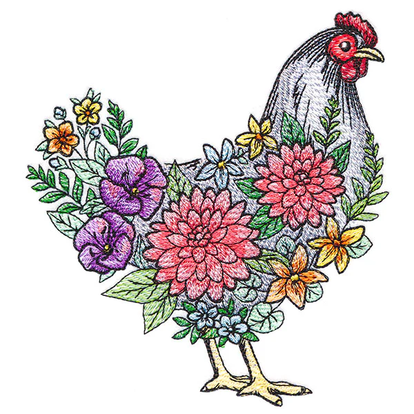Flourishing Hen in Flowers - Image 5