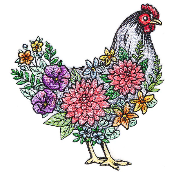 Flourishing Hen in Flowers - Image 7