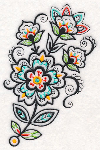 Flower Fancy Spray (Blackwork) - Image 4